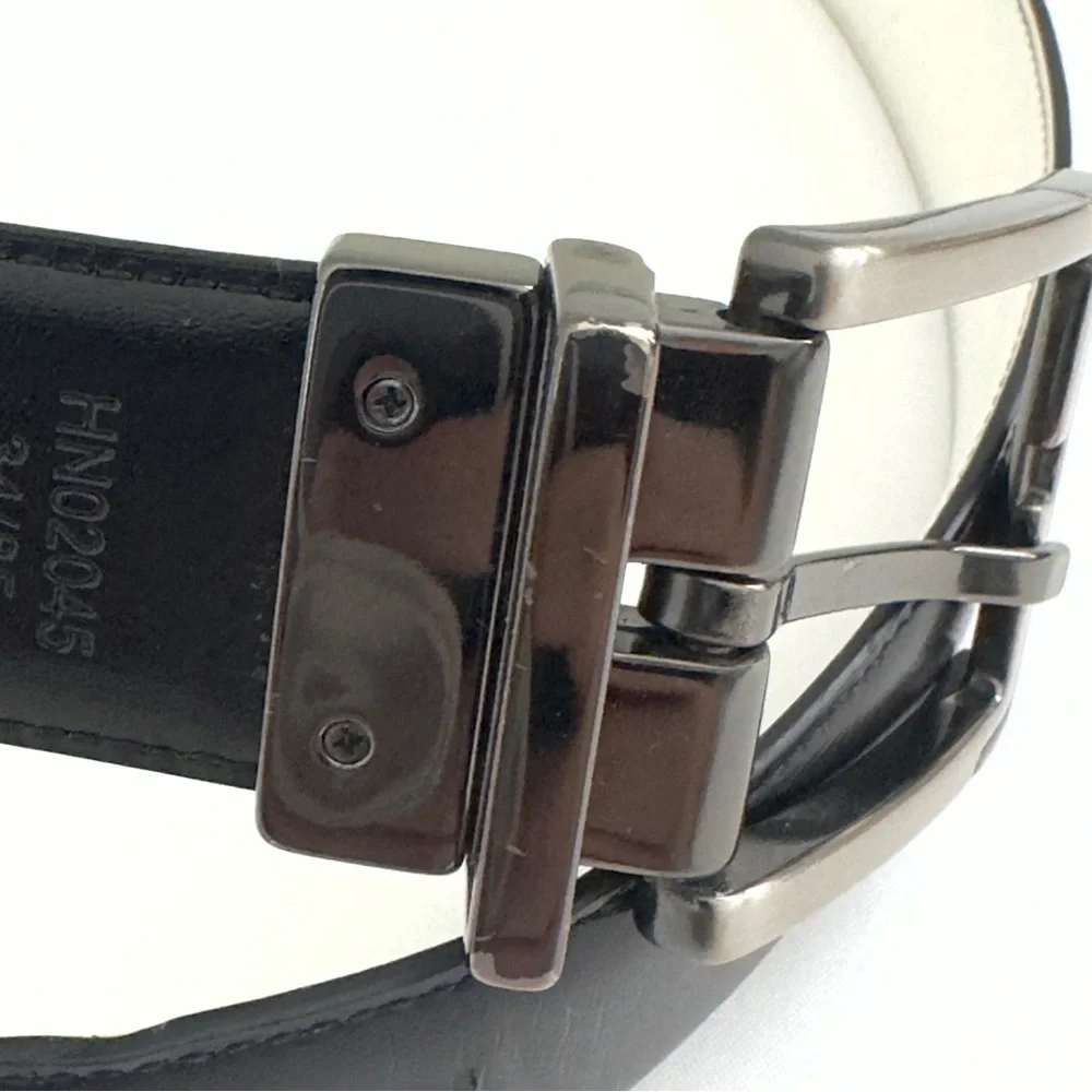 An Original Penguin Reversible Leather Belt 34 Black White